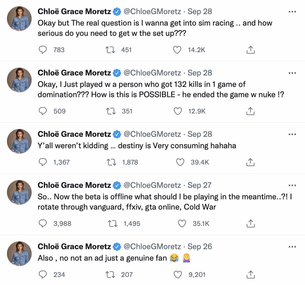 Chloë Grace Moretz shares some of her favorite video games