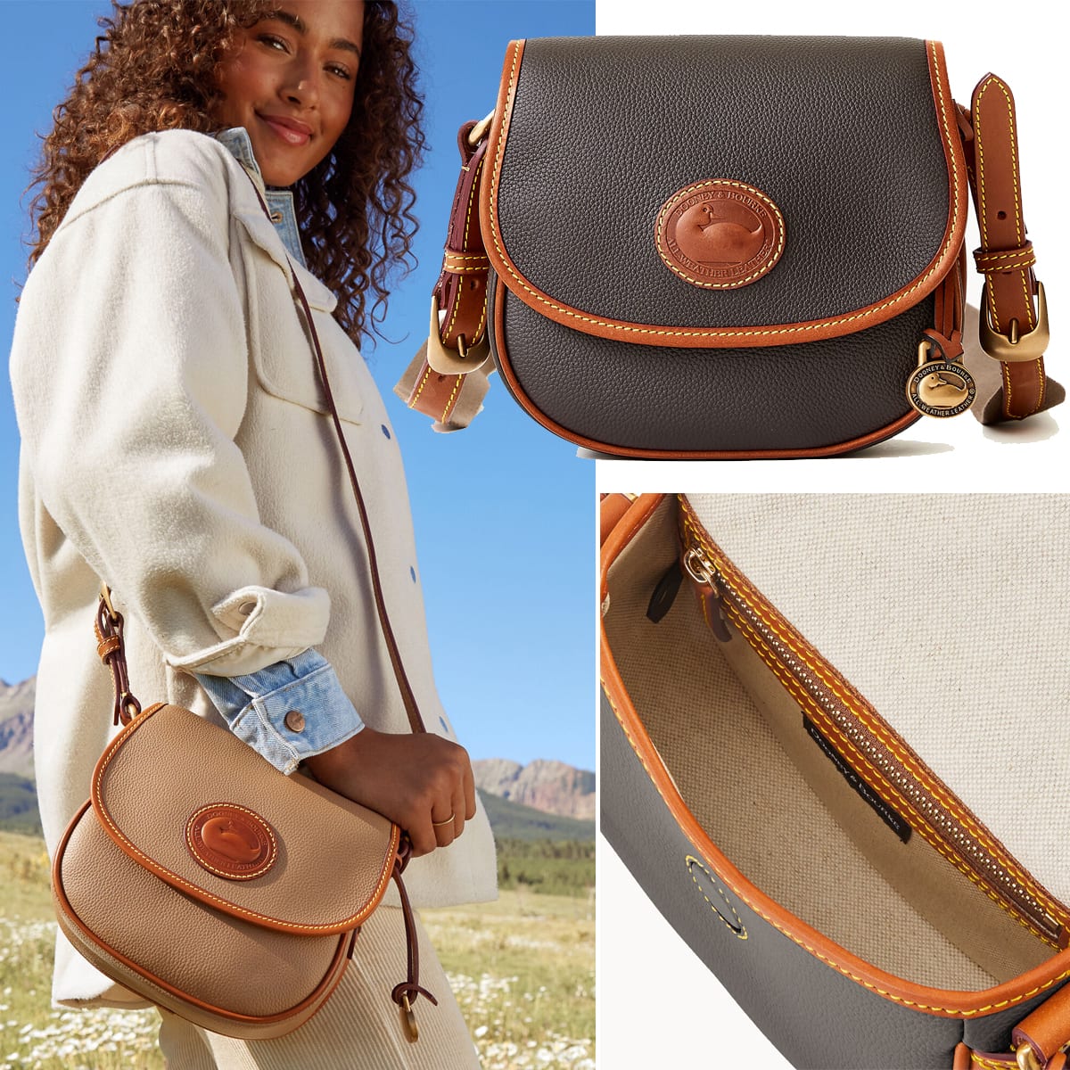 Inspired by equestrian design, the All Weather Leather 3.0 Saddle Crossbody is made from innovative Italian pebble leather that's lightweight and long-lasting