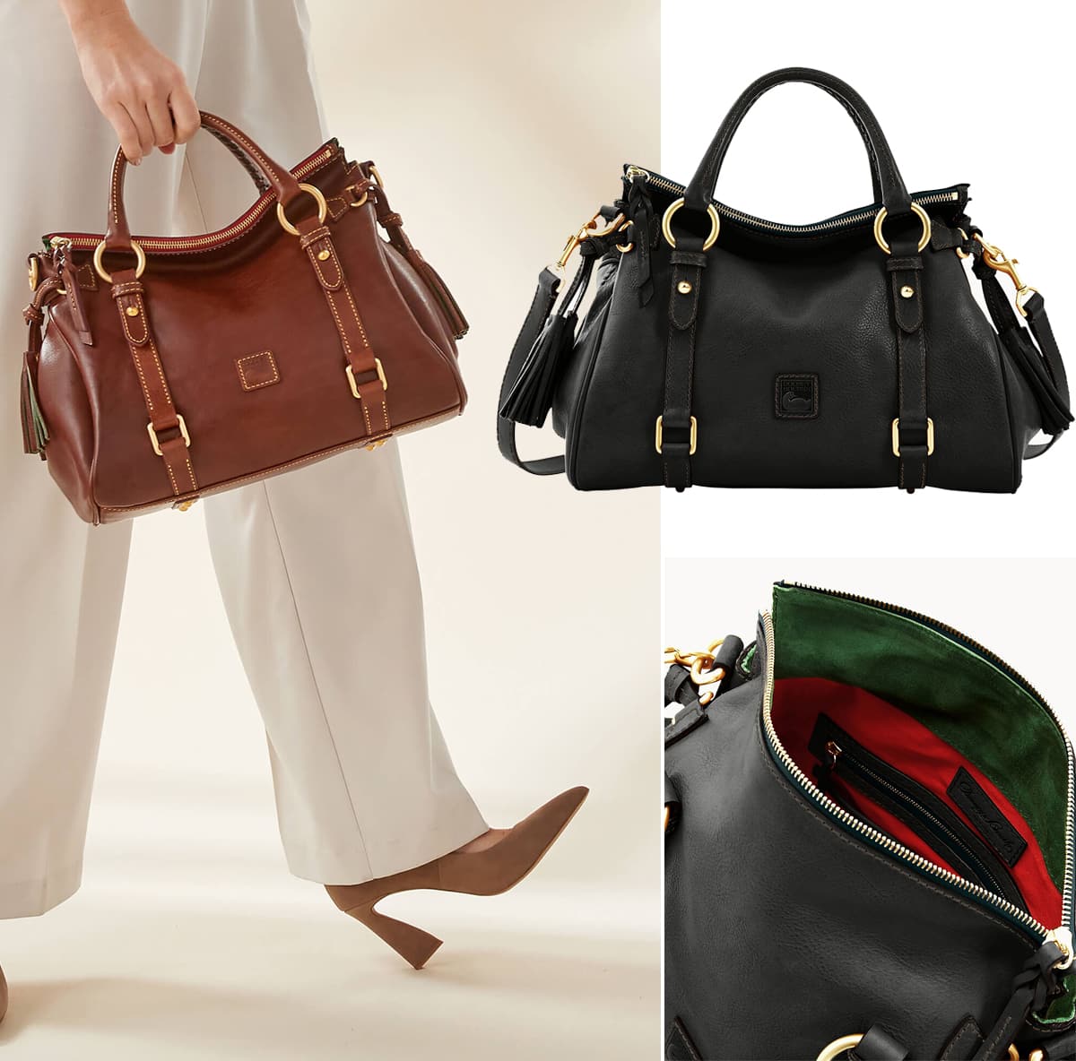 A Dooney original, the Florentine Satchel is a chic satchel made from Italian Vachetta leather that gets softer with age