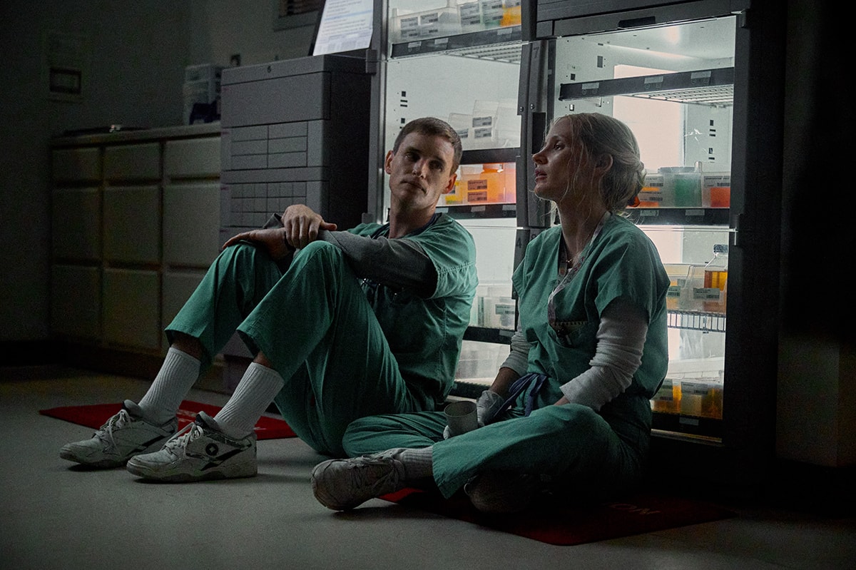 The Good Nurse stars award-winning actors Eddie Redmayne and Jessica Chastain