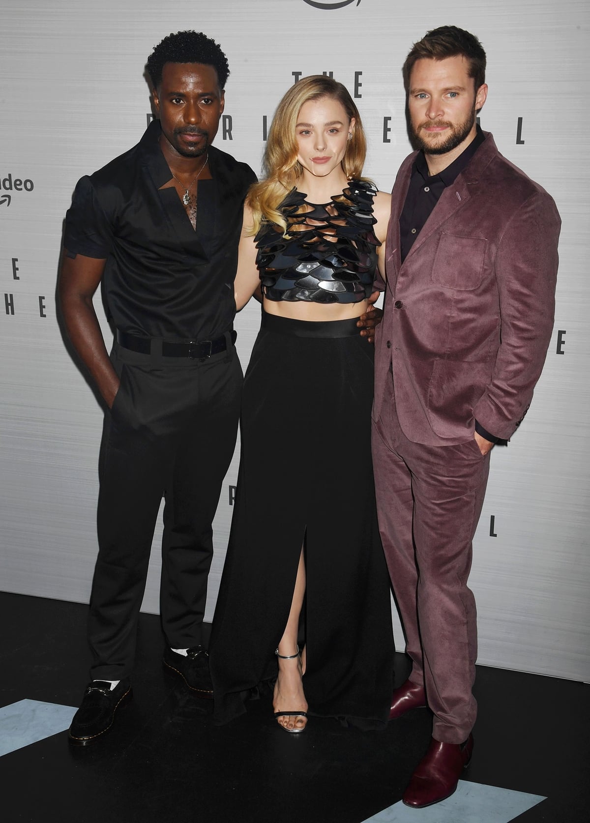 Gary Carr, Chloë Grace Moretz, and Jack Reynor attend "The Peripheral" red carpet premiere and screening