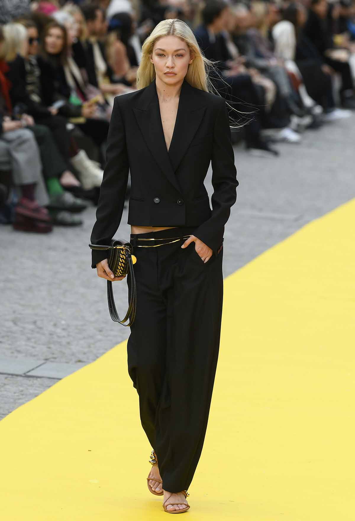 Gigi Hadid walks the Stella McCartney SS23 runway during Paris Fashion Week