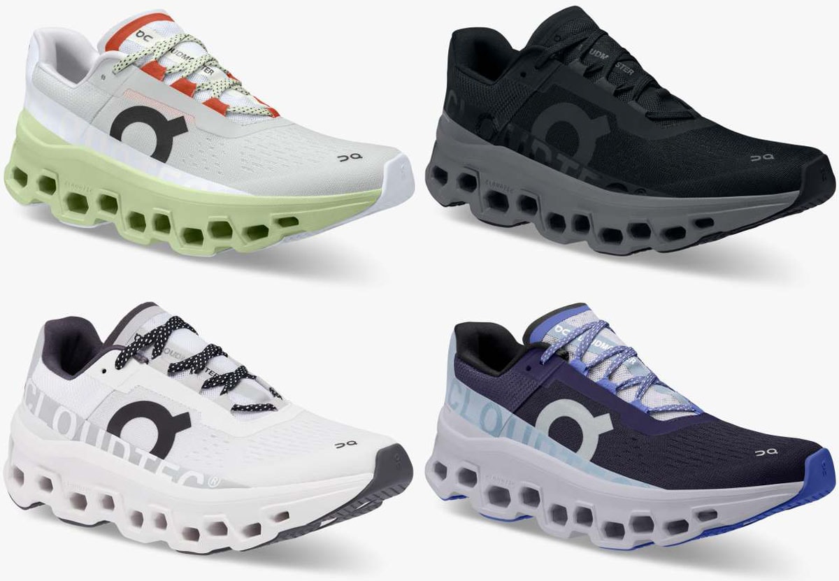 The On Cloudmonster features the label's biggest CloudTec, providing extra cushioning and max energy