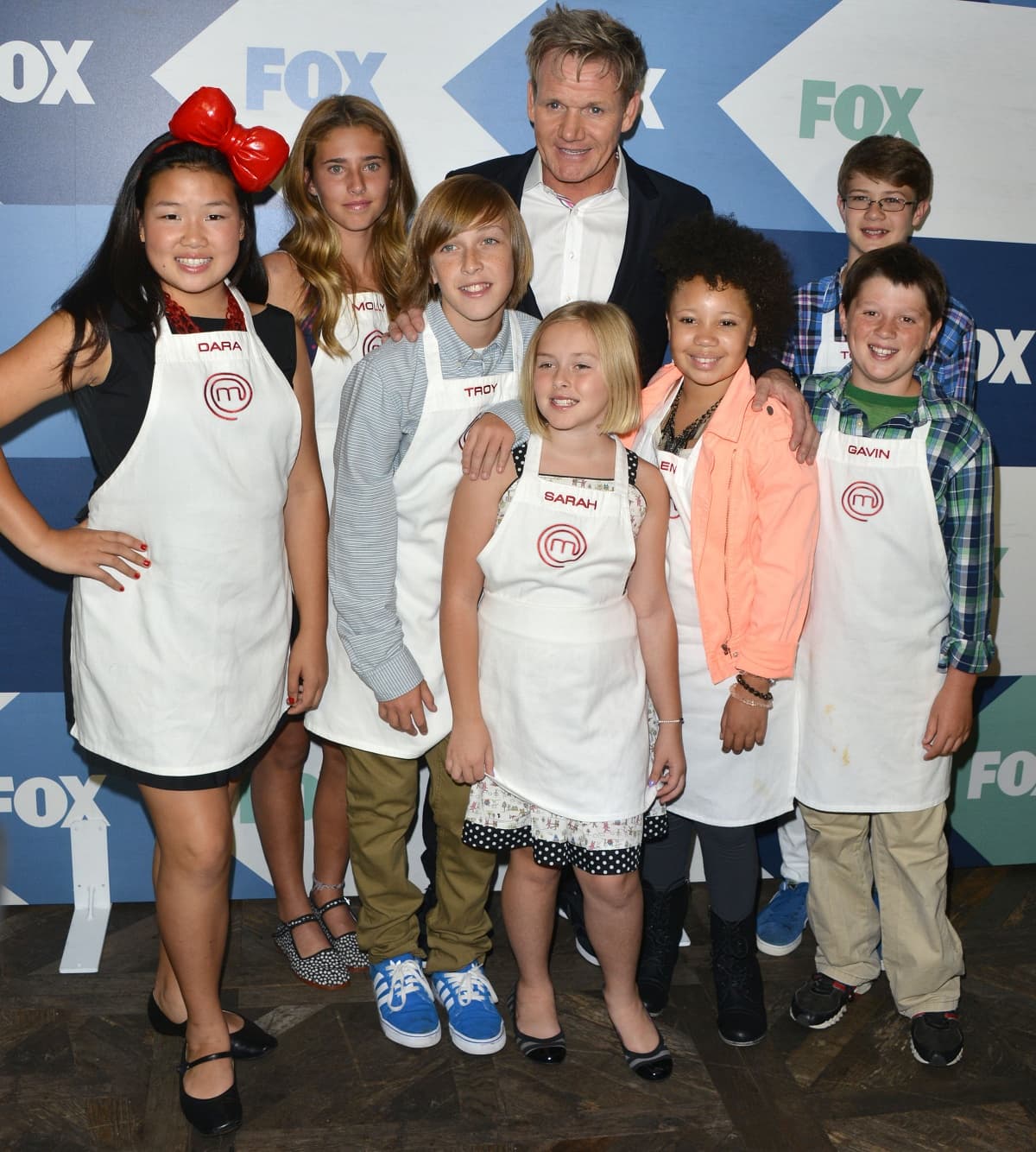 Gordon Ramsay with the cast of MasterChef Junior at the Fox Summer TCA All-Star Party