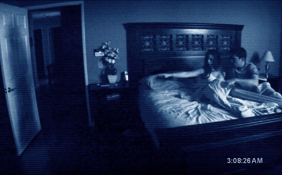 Katie Featherston as Katie and Micah Sloat as Micah in the 2007 supernatural horror film Paranormal Activity
