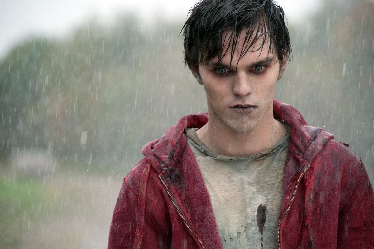 Nicholas Hoult as R in the 2013 paranormal romantic zombie comedy film Warm Bodies
