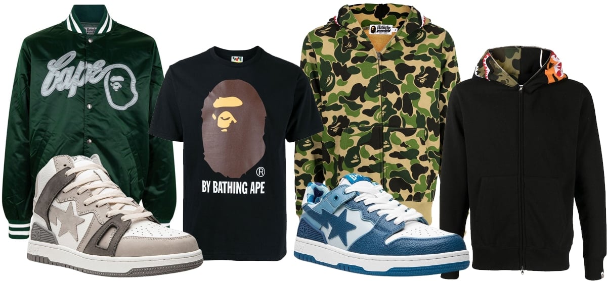 Authentic BAPE Clothing and accessories are available on the official website and in luxury e-commerce platforms