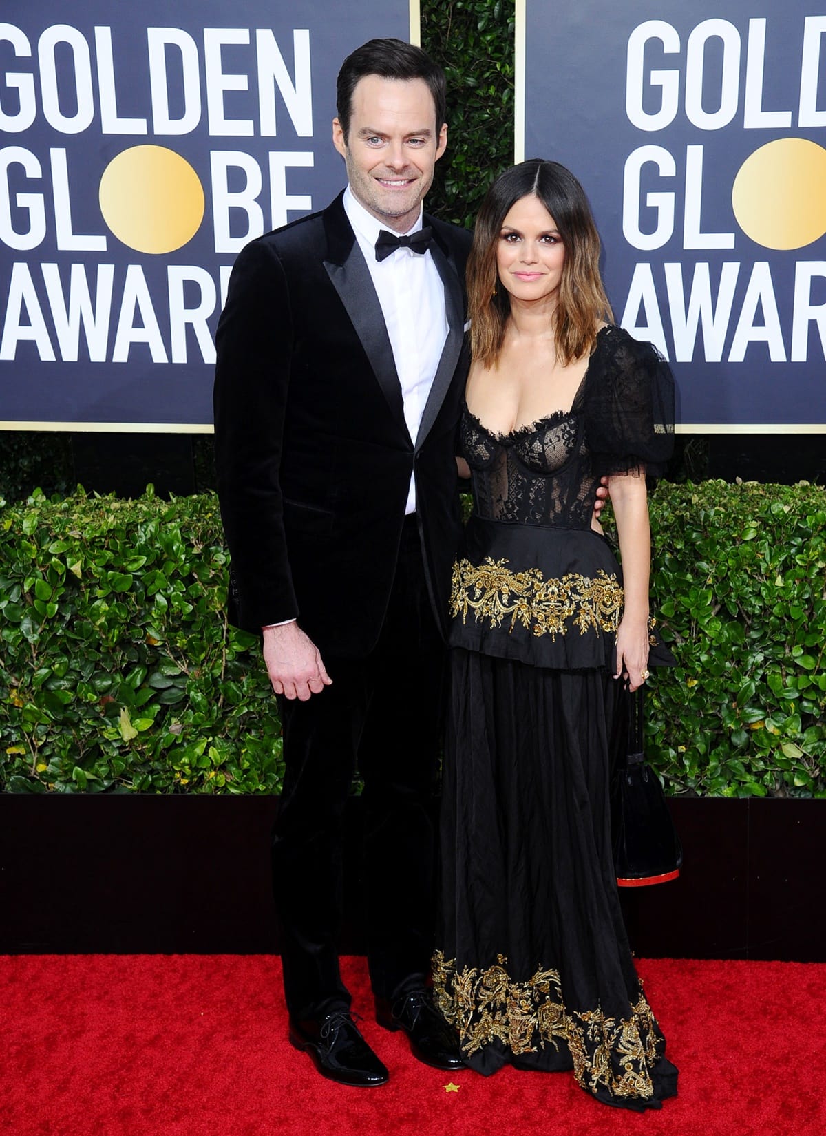 Bill Hader, standing at 6 feet 1 inch (185.4 cm), and his girlfriend Rachel Bilson, at 5 feet 1 inch (154.9 cm), attended the 77th Annual Golden Globe Awards at The Beverly Hilton Hotel on January 5, 2020, in Beverly Hills, California