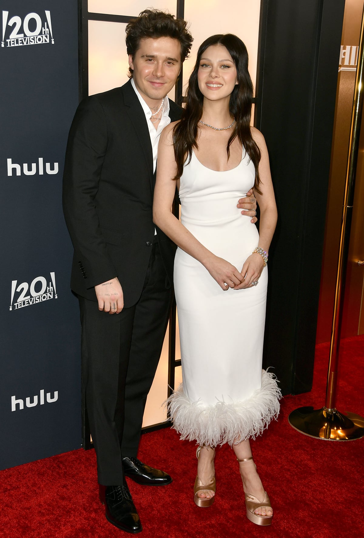 Brooklyn Beckham accompanies his wife Nicola Peltz at the Los Angeles premiere of Hulu's Welcome to Chippendales