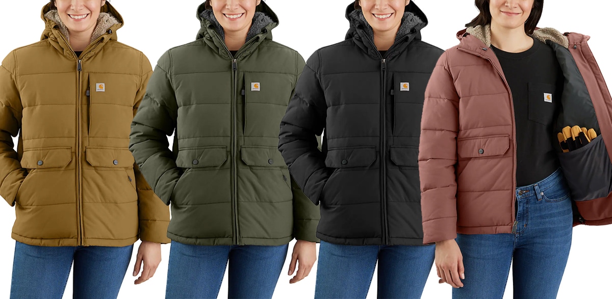 The Montana jacket should keep you warm and dry even in the coldest conditions, thanks to the Carstrong quilted nylon that blocks wind and sheds light rain, the Rain Defender durable water repellent (DWR) technology, and the Wind Fighter technology that tames the wind