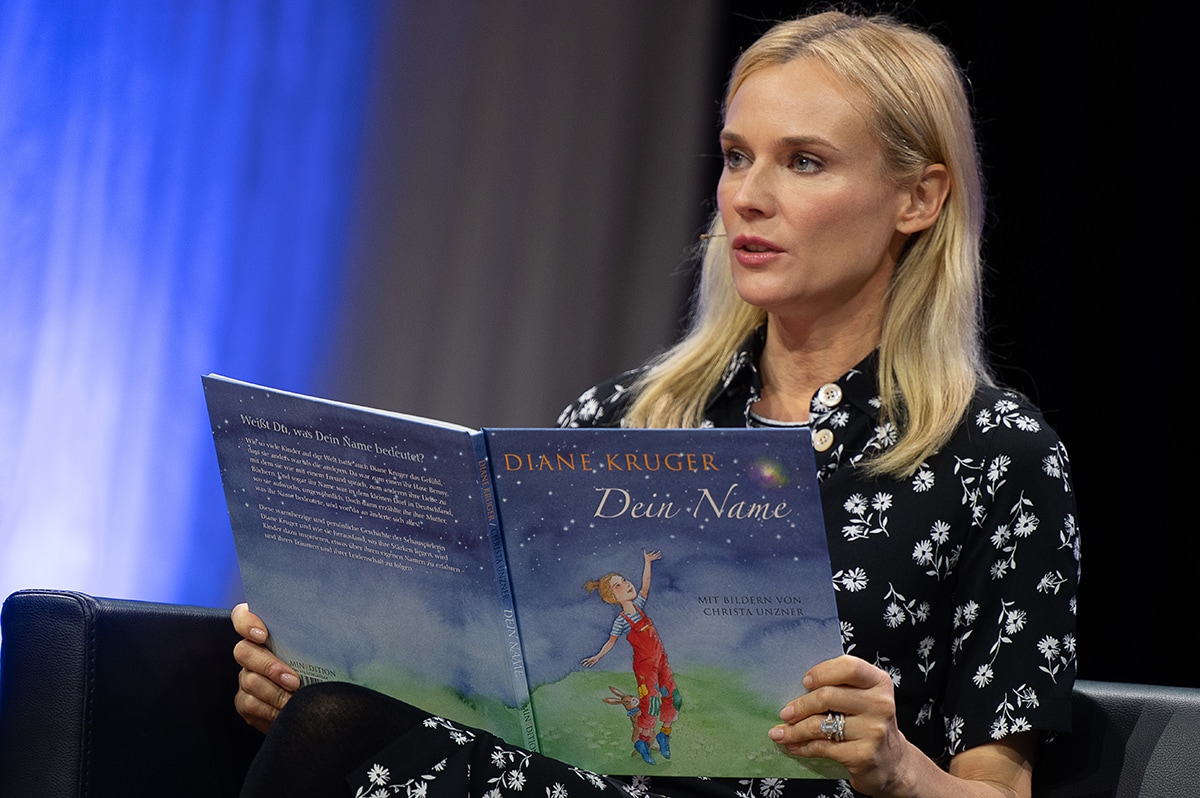 Diane Kruger reads from her children's book "Your Name" at the Frankfurt Book Fair in Germany on October 21, 2022