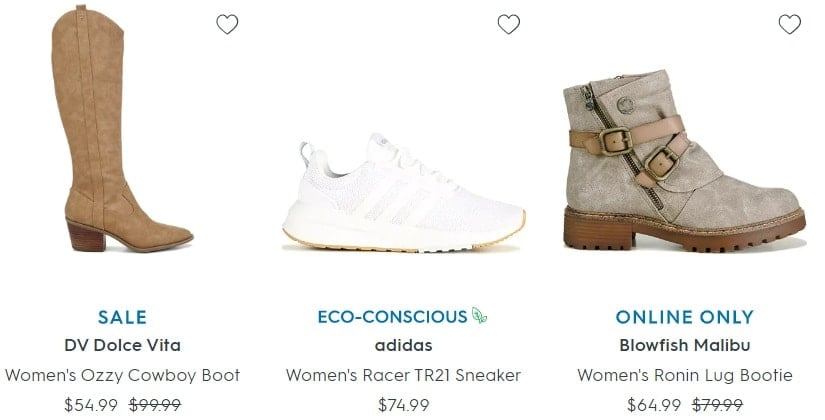 Famous Footwear offers great Black Friday 2022 deals on booties, boots, and sneakers from brands such as DV Dolce Vita, Adidas, and Blowfish Malibu