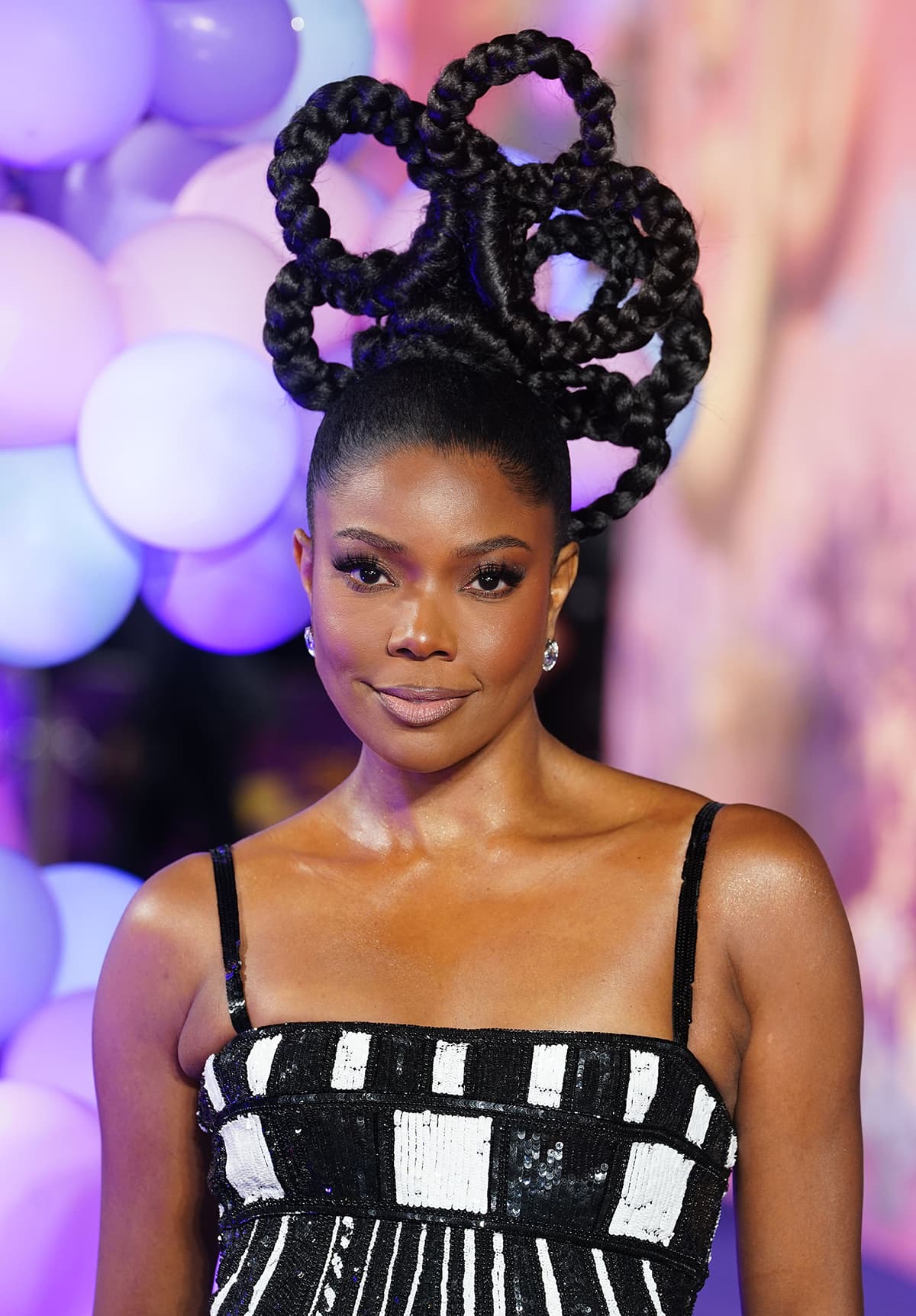 Gabrielle Union makes a statement with a unique flower braid updo