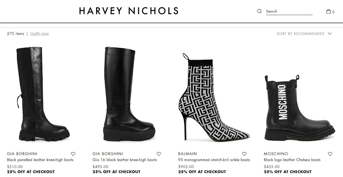 Harvey Nichols offers great Black Friday 2022 deals on shoes from brands such as Gio Borghini, Balmain and Moschino
