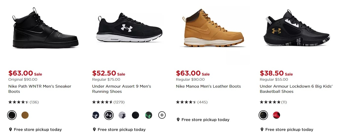 Kohl's offers great Black Friday 2022 deals on sneakers and boots from brands such as Nike and Under Armour