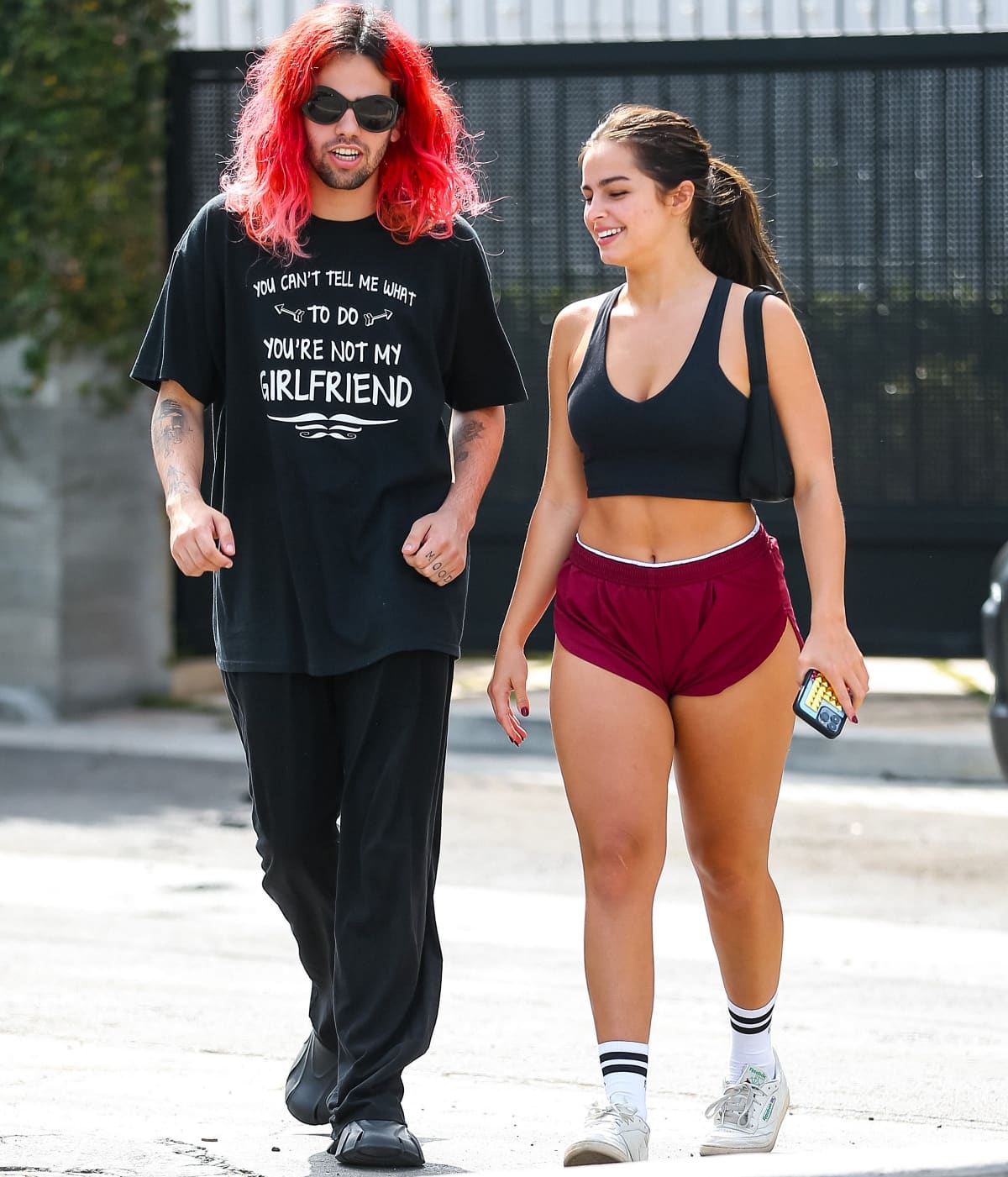 Addison Rae leaving a Pilates class with boyfriend Omer Fedi in Los Angeles