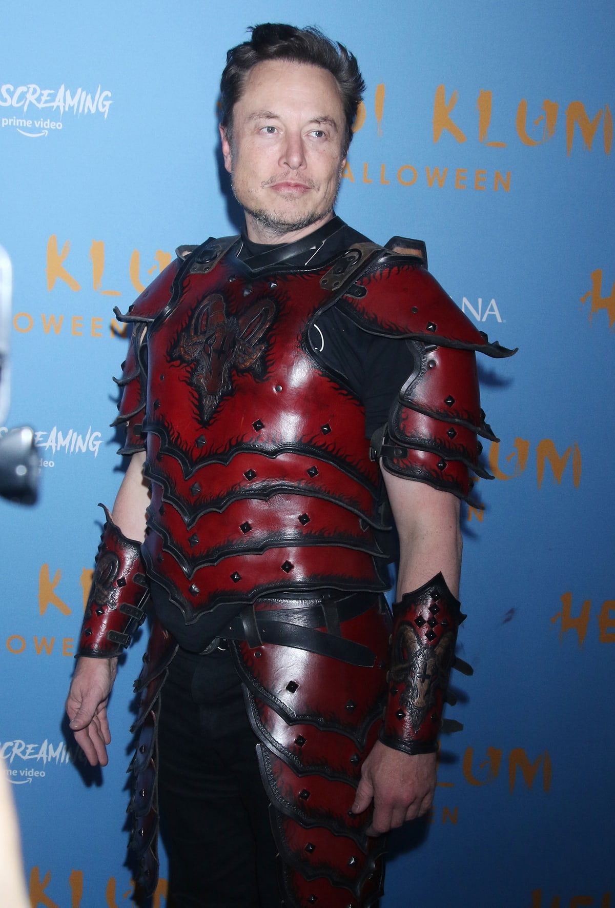 Elon Musk, dressed as Devil's Champion for Heidi Klum's 2022 Halloween party, is believed to be the inspiration behind Glass Onion: A Knives Out Mystery