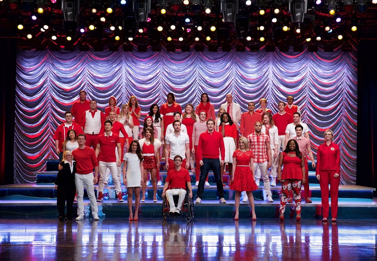 The cast of Glee in the series finale episode entitled Dreams Come True