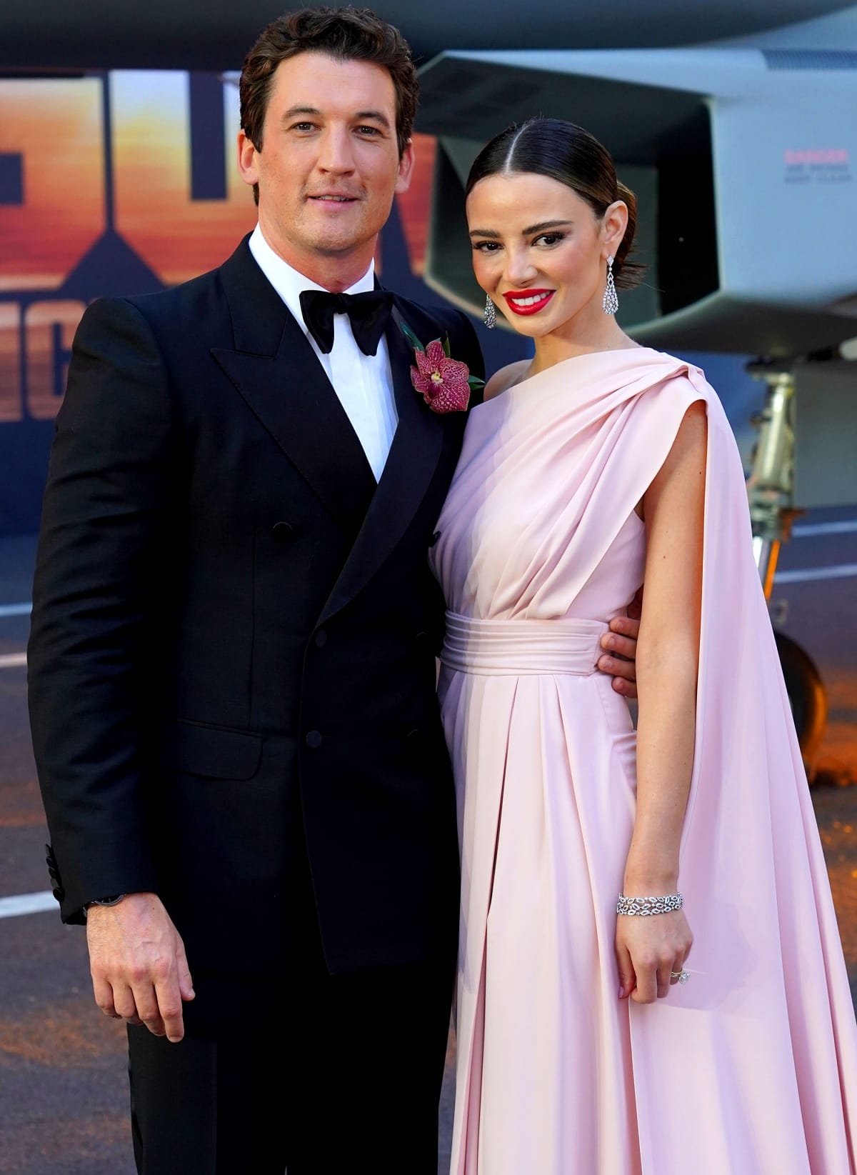 Miles Teller and Keleigh Sperry at the UK premiere of Top Gun: Maverick