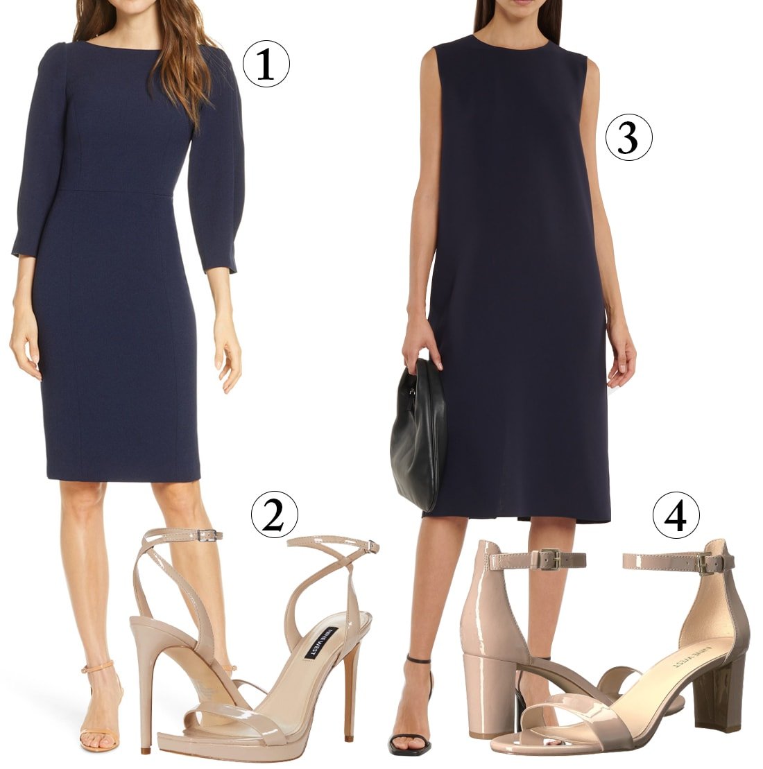 what colour shoes for navy dress