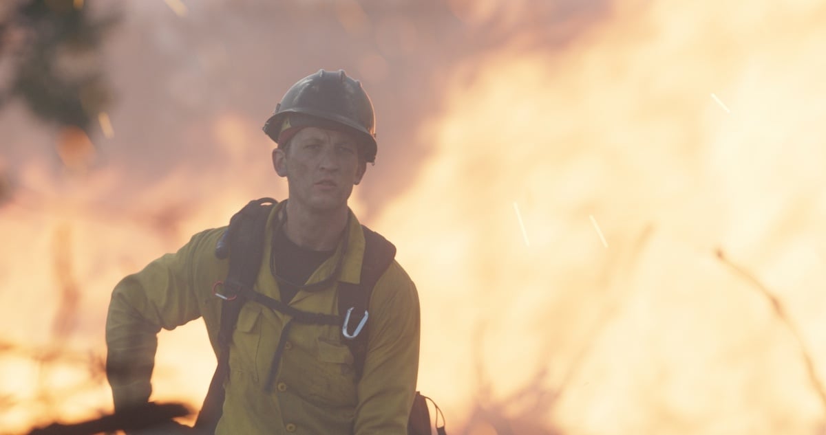 Miles Teller as Brendan McDonough in the 2017 biographical drama film Only the Brave