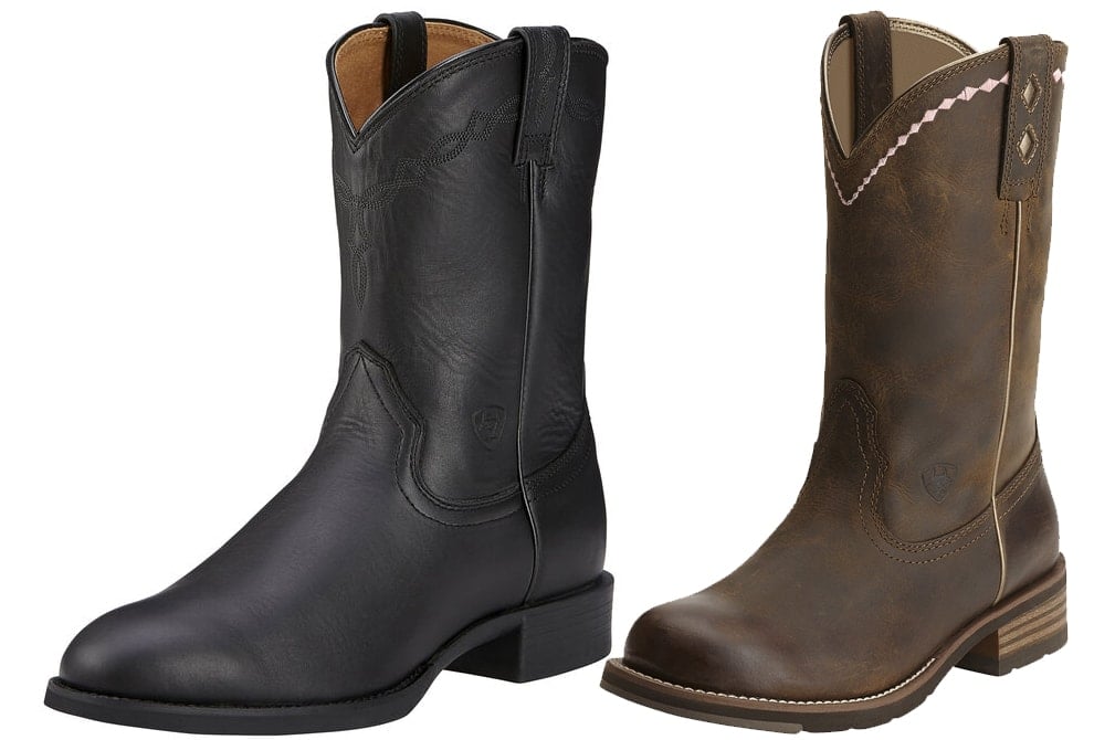 Roper boots have lower shafts and were originally designed to be worn when roping up cattle