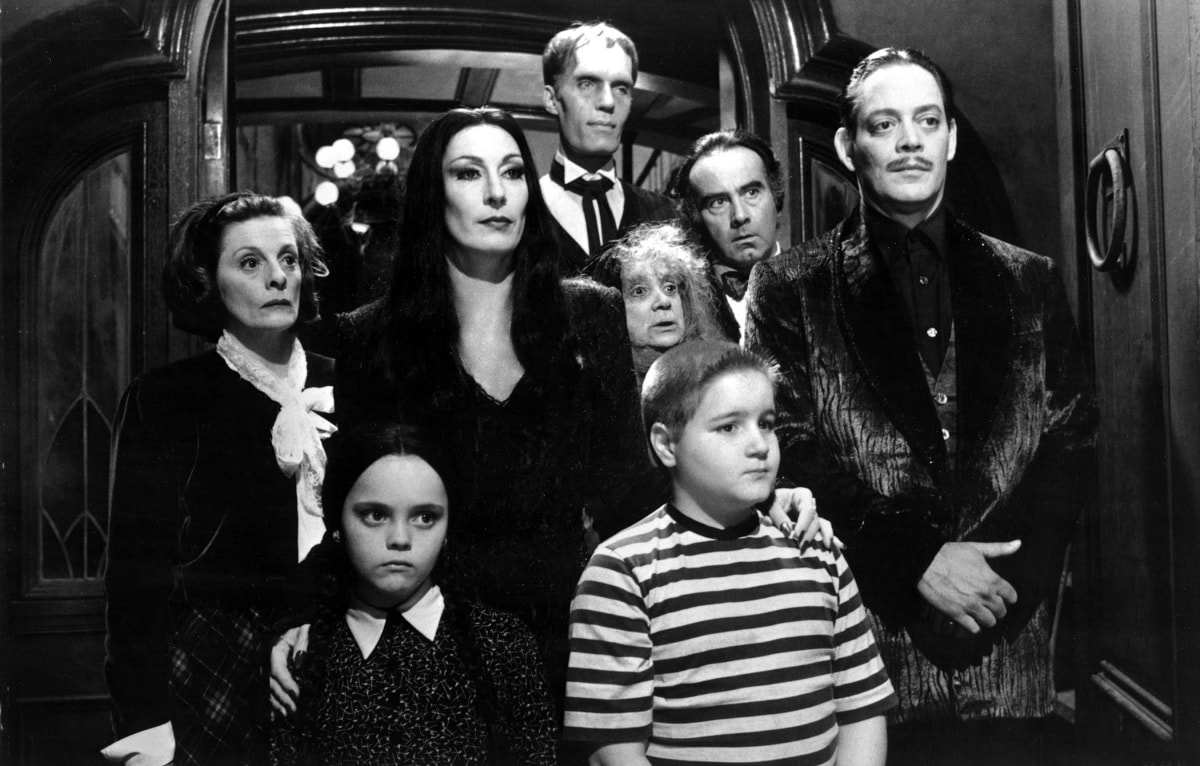 The cast of the 1991 macabre film The Addams Family