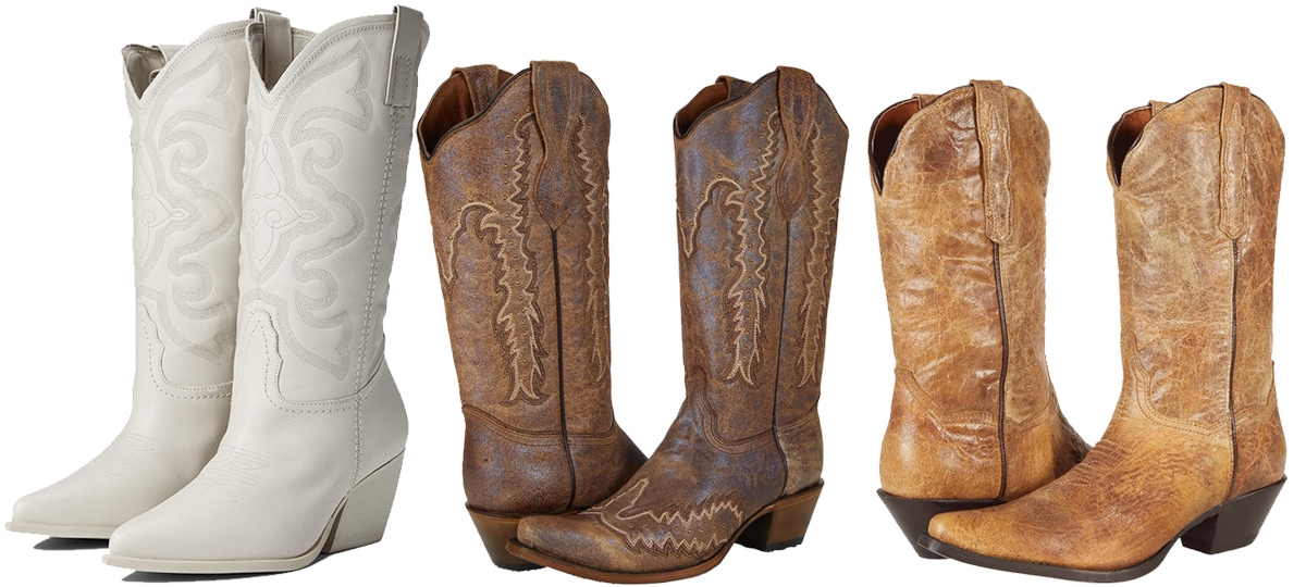 Traditional cowboy boots usually have 12-inch shafts and angled heels