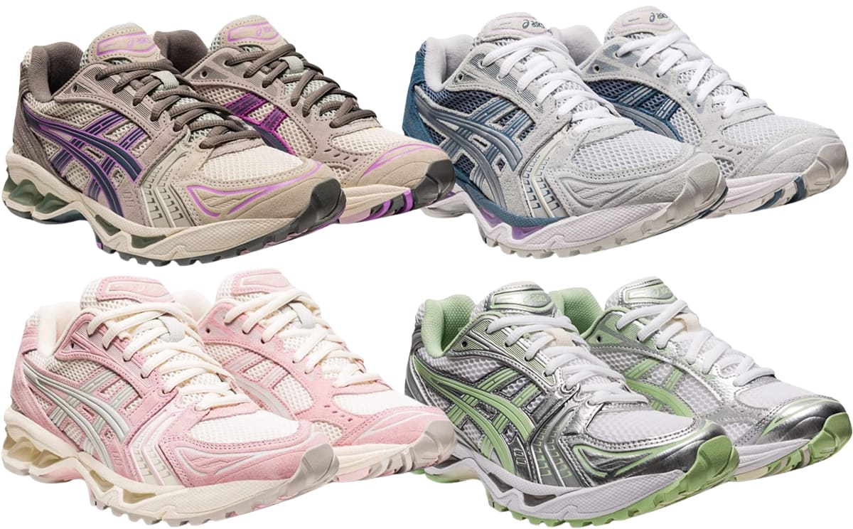 Showcasing a late 2000s aesthetic, the Gel-Kayano 14 boasts the GEL technology cushioning and a sockliner that's produced with a solution dyeing process, reducing water usage by 33% and carbon emissions by approximately 45%