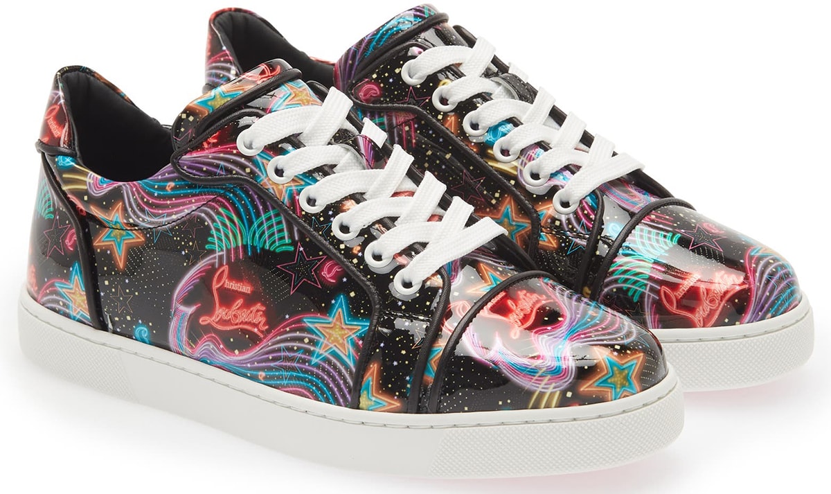 The Vieira is crafted in veau velours with multicolored Starlight embroidery
