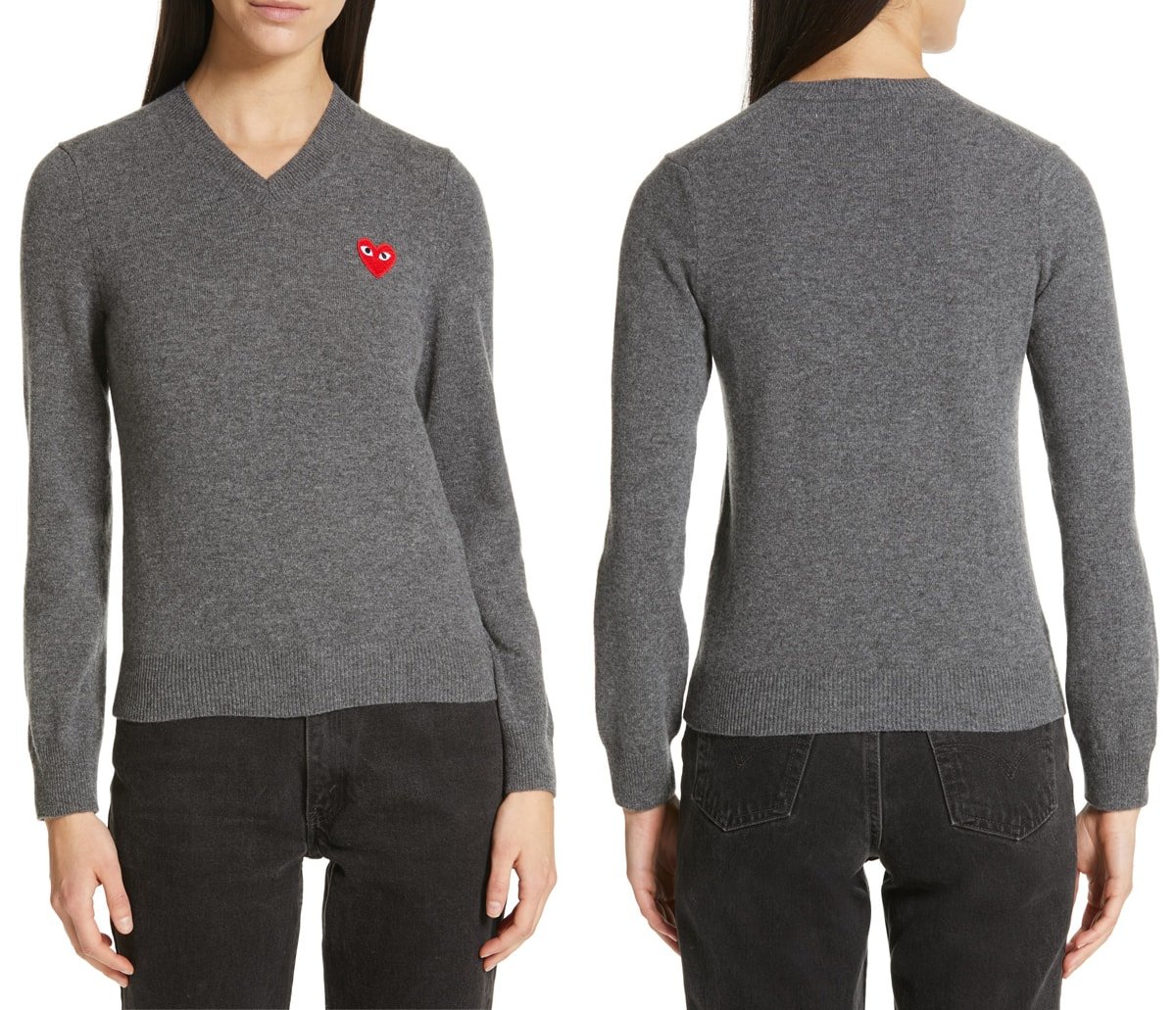 The iconic PLAY heart logo graces the chest of this lightweight wool sweater