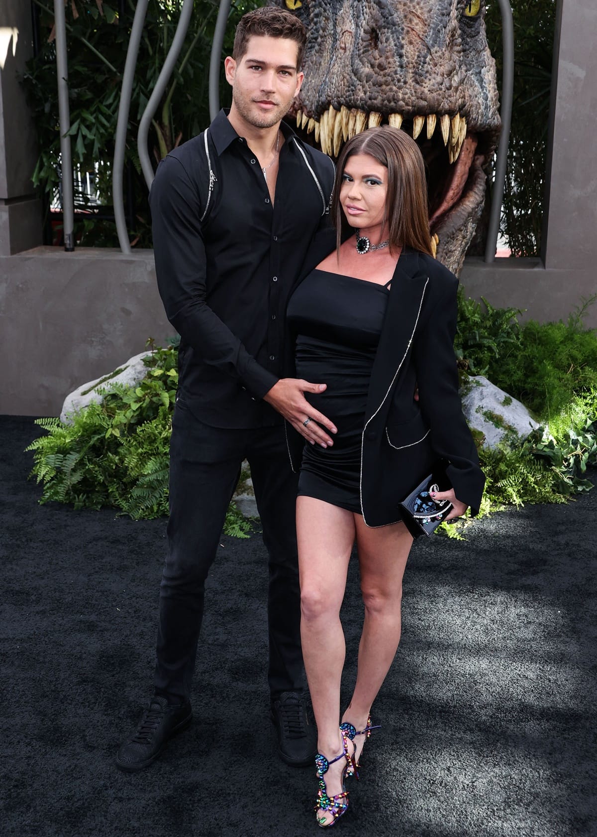 Dom Feniso and his pregnant girlfriend Chanel West Coast attend the Los Angeles Premiere of Universal Pictures "Jurassic World Dominion"