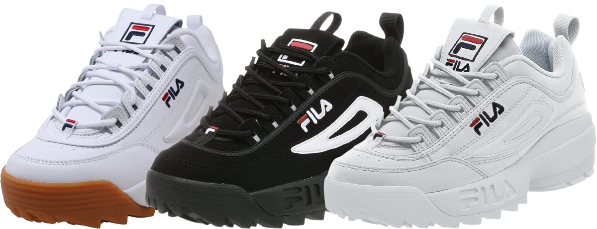 The Fila Strada Disruptor is a lightweight, retro-inspired shoe made with a durable nubuck upper with a removable cushioned insole and an extra-thick rubber sole for excellent shock absorption
