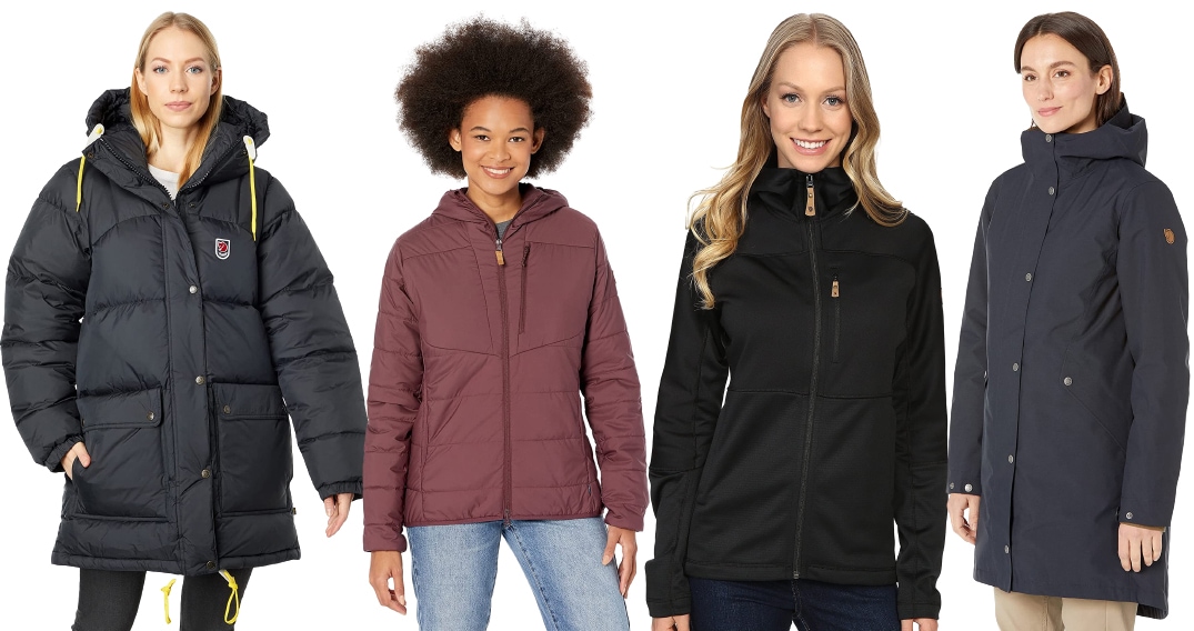 The Expedition Down Jacket ($700), Keb Padded Hoodie ($250), Abisko Trail Fleece ($150), and Visby 3-in-1 Jacket ($575) are some of the best-selling Fjällräven jackets on the market