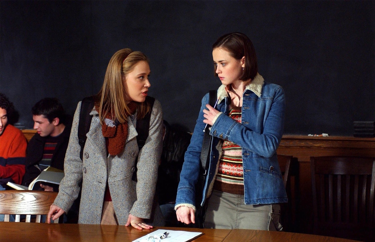 Alexis Bledel as Rory Gilmore and Liza Weil as Paris Geller on the American comedy-drama television series Gilmore Girls
