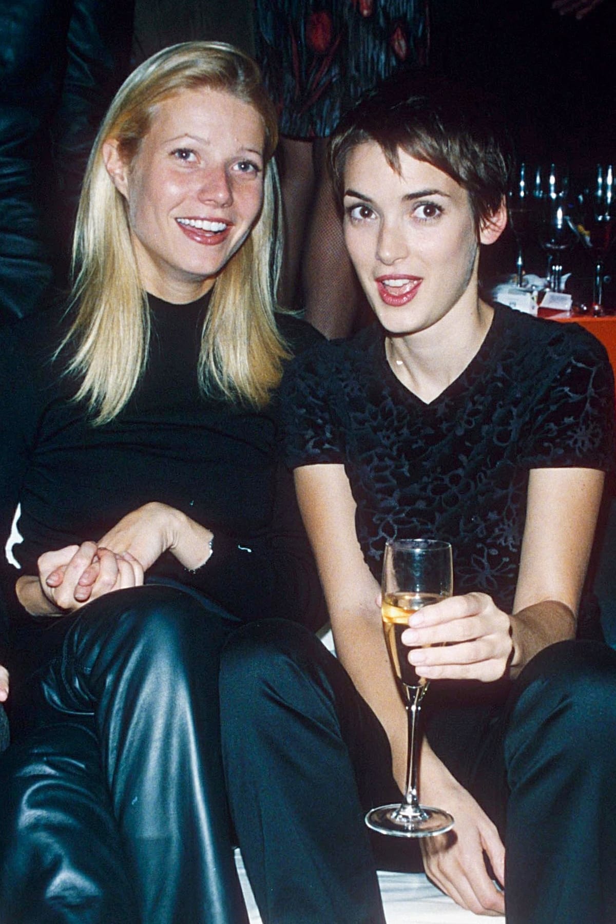 Gwyneth Paltrow and Winona Ryder at a Giorgio Armani party in 1996