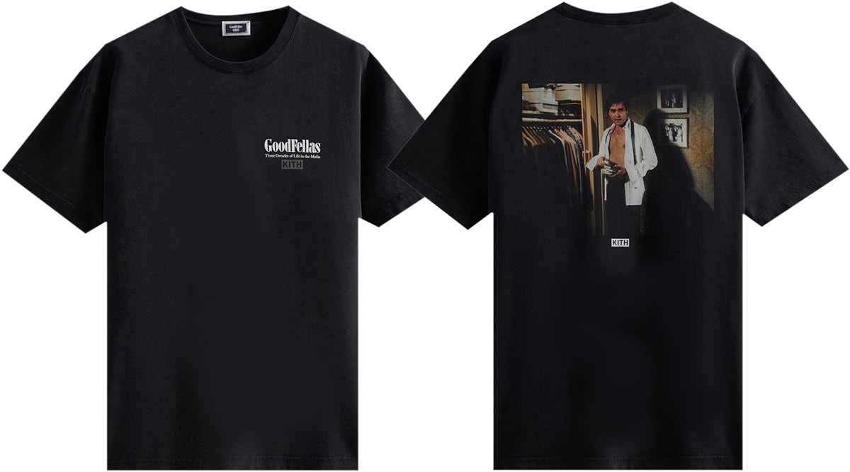 Inspired by the biographical crime film, GoodFellas, the Kith for GoodFellas Heist Vintage tee shows a graphic print of a scene from the '90s movie