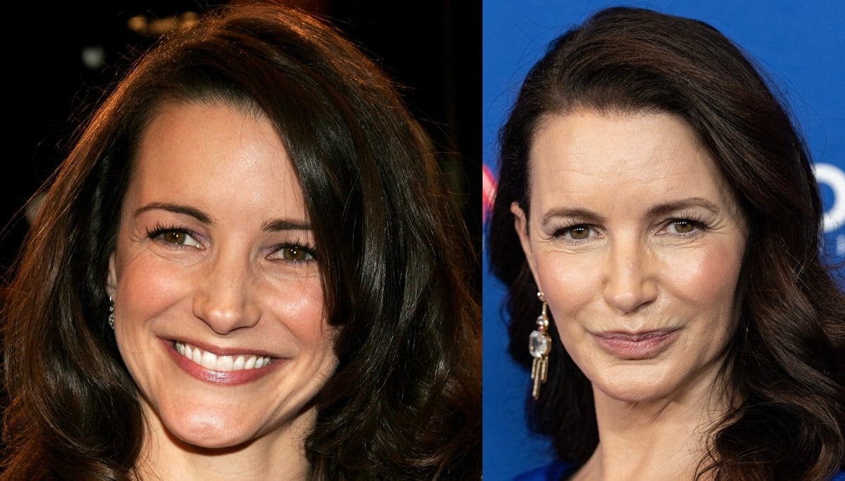 Before and after rumored plastic surgery: Kristin Davis's face in 2005 (L) and in 2022