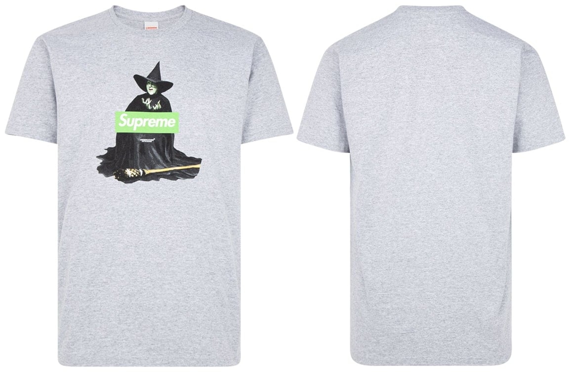 Known for its intriguing graphics, Undercover teams with Supreme to create the Witch tee, featuring a witch print and Supreme's signature box logo
