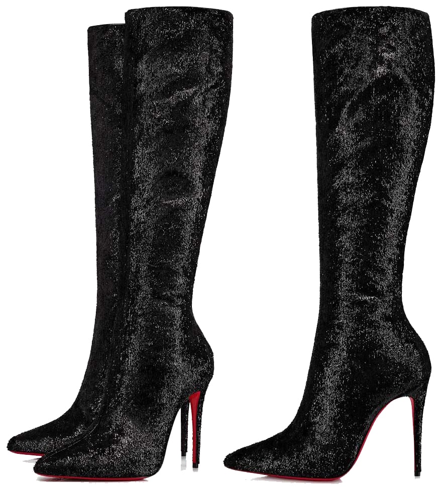 An iconic tall boot, this Kate Botta is made from opulent Velours Papillon, which is a shimmering black velvet material that creates a fur-like effect