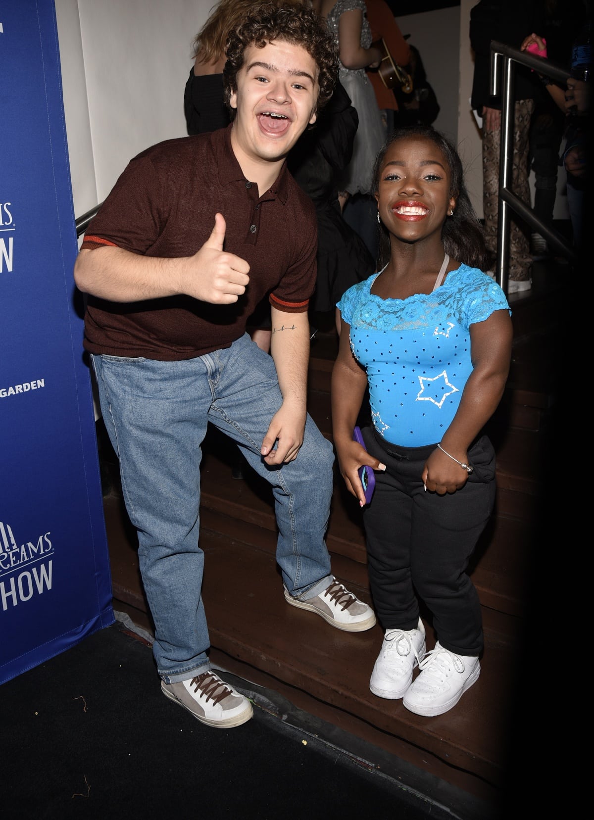 Gaten Matarazzo with a fan at the 2022 Garden of Dreams Talent Show