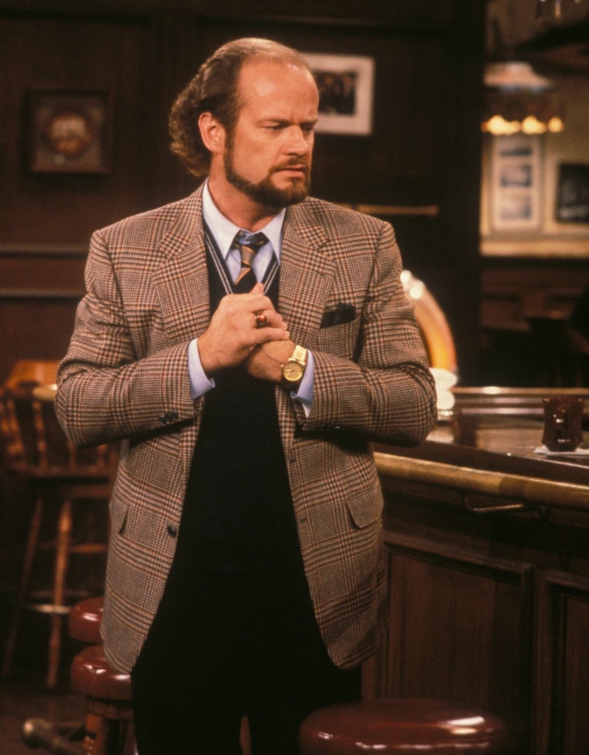 Kelsey Grammer as Frasier Crane in the popular sitcom television series Cheers