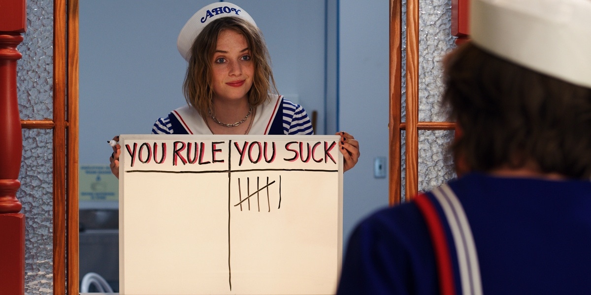 Maya Hawke as Robin Buckley appeared in the premiere episode of the third season of Stranger Things