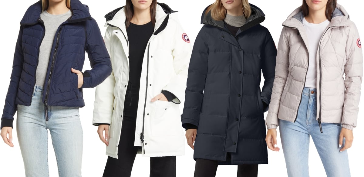 Canada Goose's most popular styles include the Hybridge Base Hooded 750 Fill Power Down Jacket ($695), the Trillium Core Reset 625 Fill Power Down Jacket ($1,295), the Shelburne Water-Resistant 625 Fill Power Down Parka ($1,295), and the Abbott Packable Hooded 750 Fill Power Down Jacket ($595 - $695)