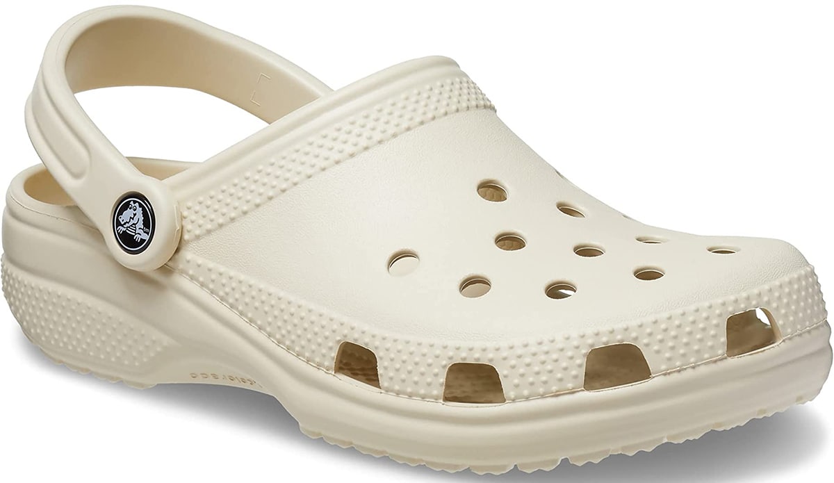 Crocs' Croslite material is light enough to float in water but is scratch-resistant and slip-resistant as well