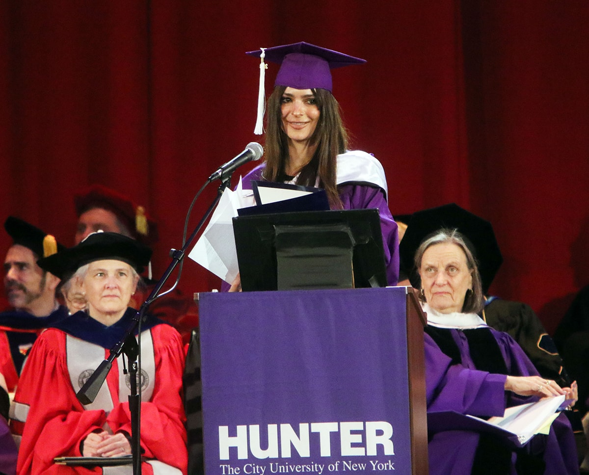 Emily Ratajkowski has been invited to deliver a commencement address to Hunter College’s Class of 2023 on January 19, 2023