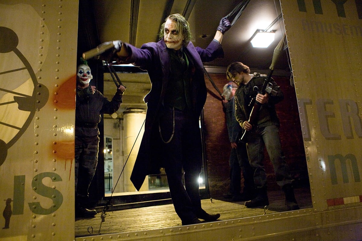 The Dark Knight's Joker is portrayed as a wicked man who has gone completely mad