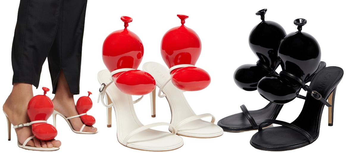 Uniquely surrealist, the Balloon Sandal is made from leather with playful balloons floating on delicately buckled straps