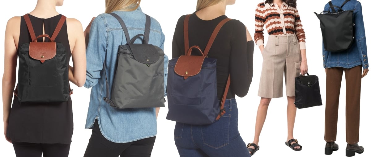 For hands-free option, Longchamp also offers the Le Pliage style in a backpack design