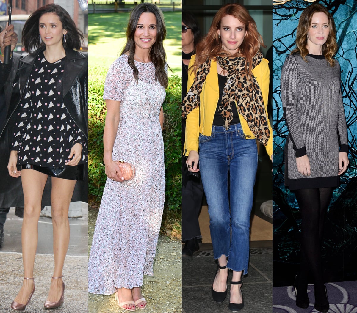 Nina Dobrev, Pippa Middleton, Emma Roberts, and Emily Blunt wearing LK Bennett heels